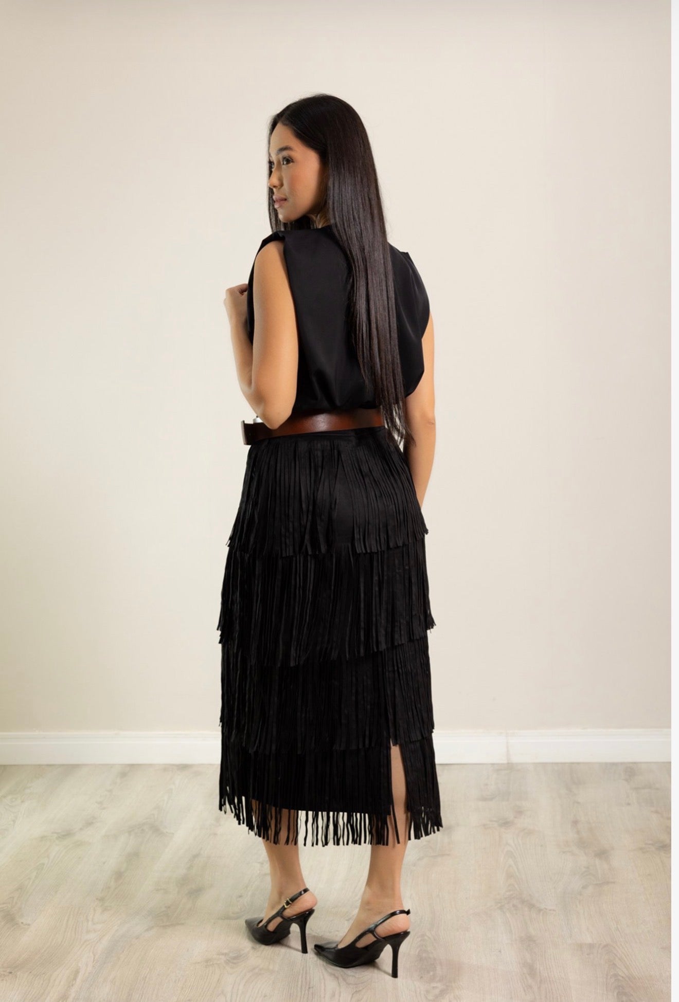 Women's Bodysuit with Front Folds and Light Shoulder Pads