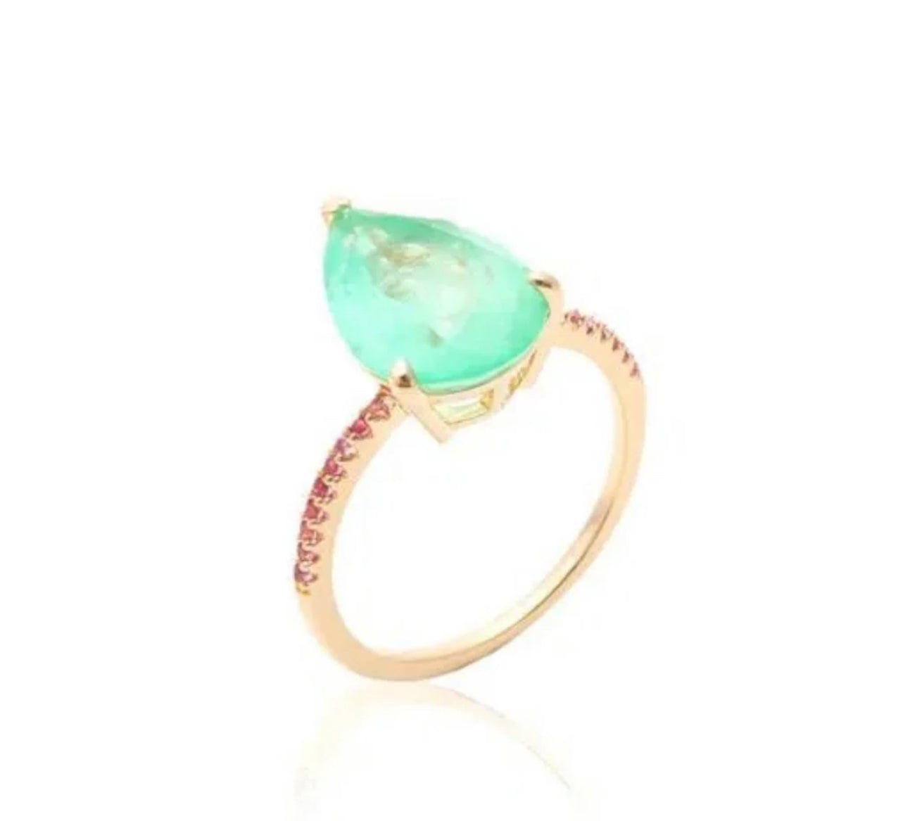 Colombian Emerald Fusion Drop Ring