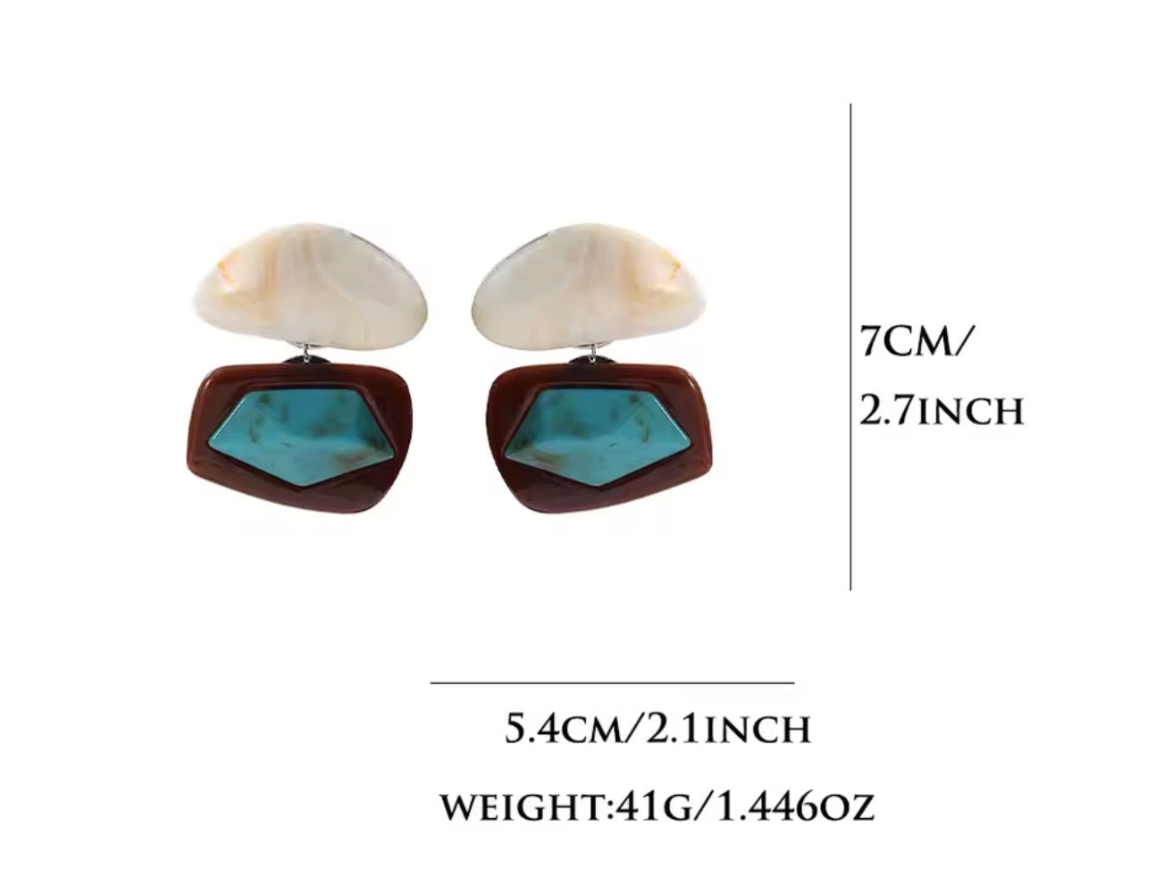 Vintage Turquoise Resin Drop Earrings