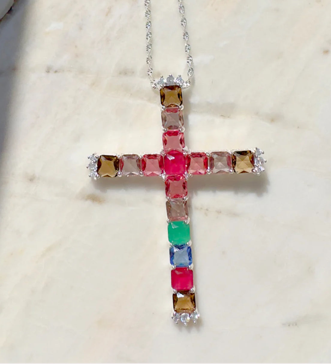 COLORFUL CRYSTAL CRUCIFIX