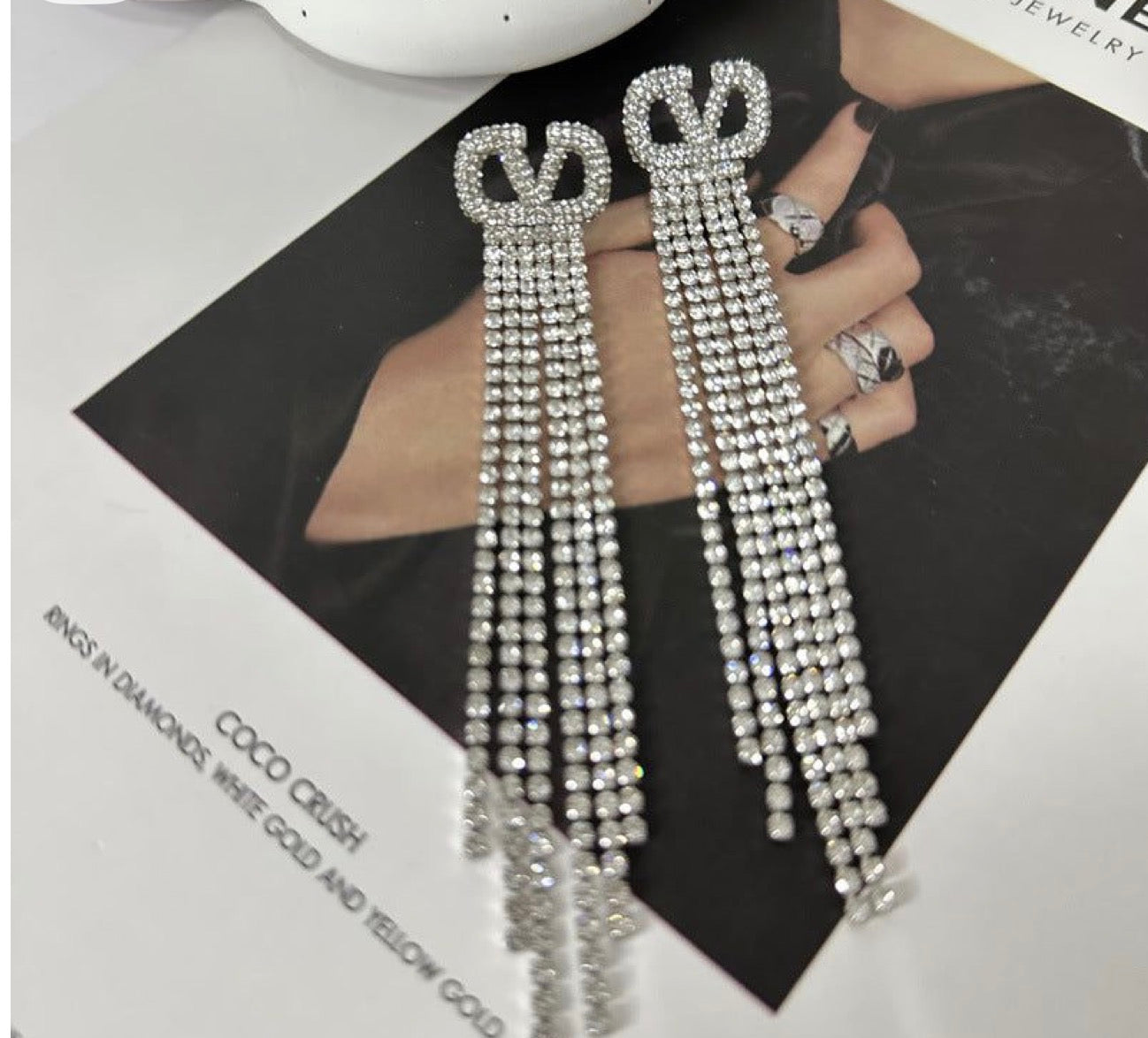 CZ Valentino Tassel Earrings