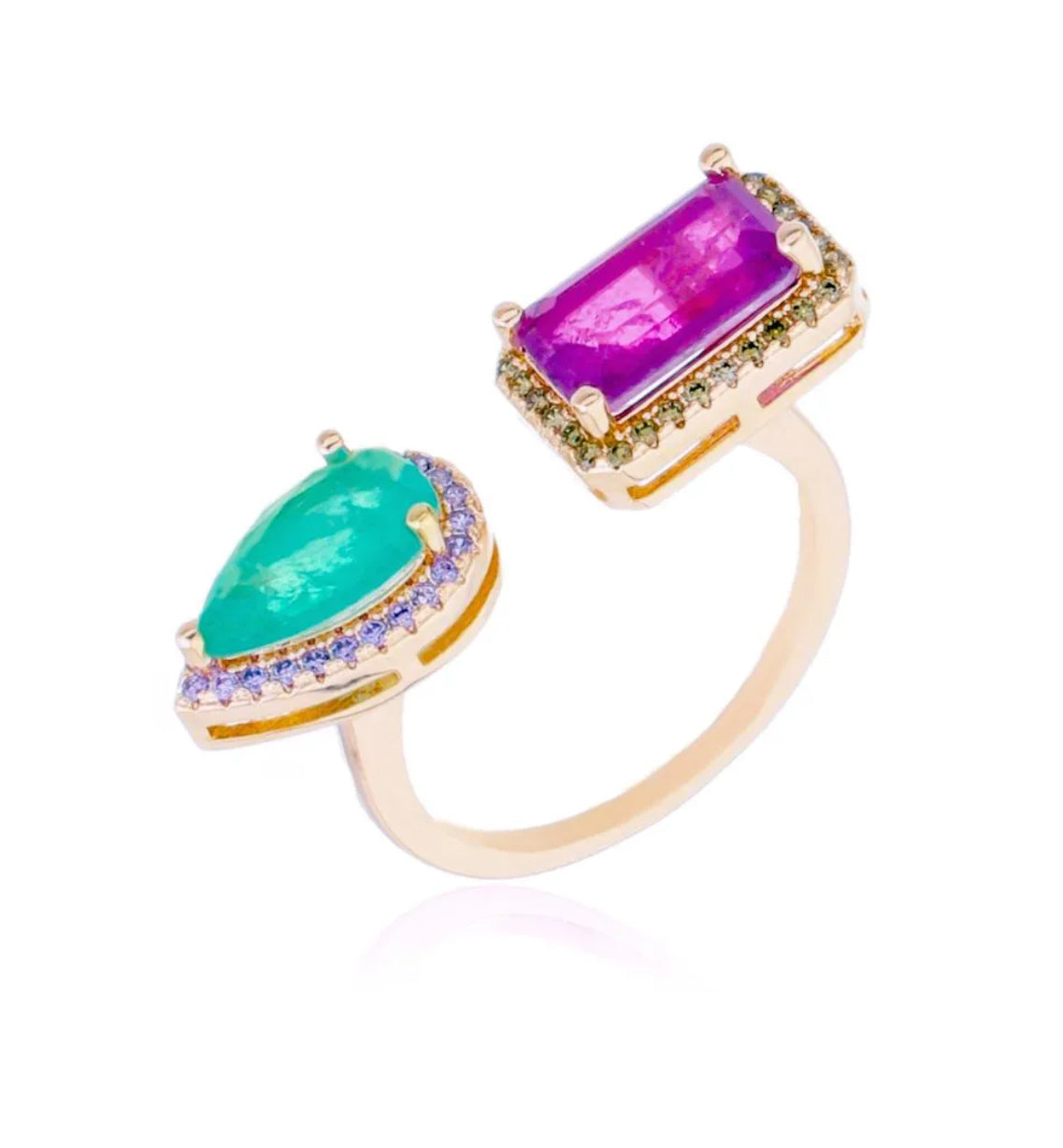 Tamara Emerald Turmaline Ring