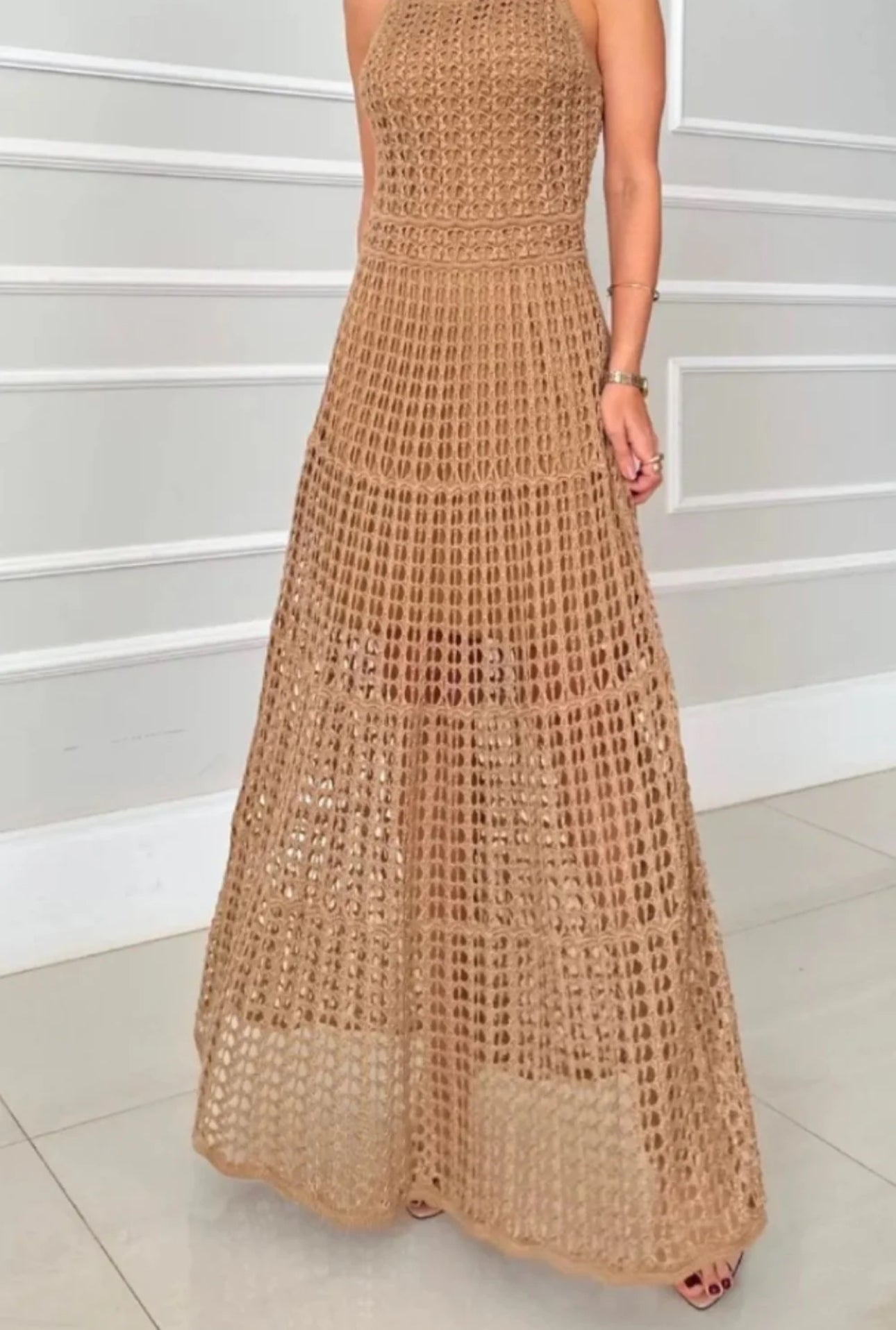 Chicle Rendado Crochet Dress