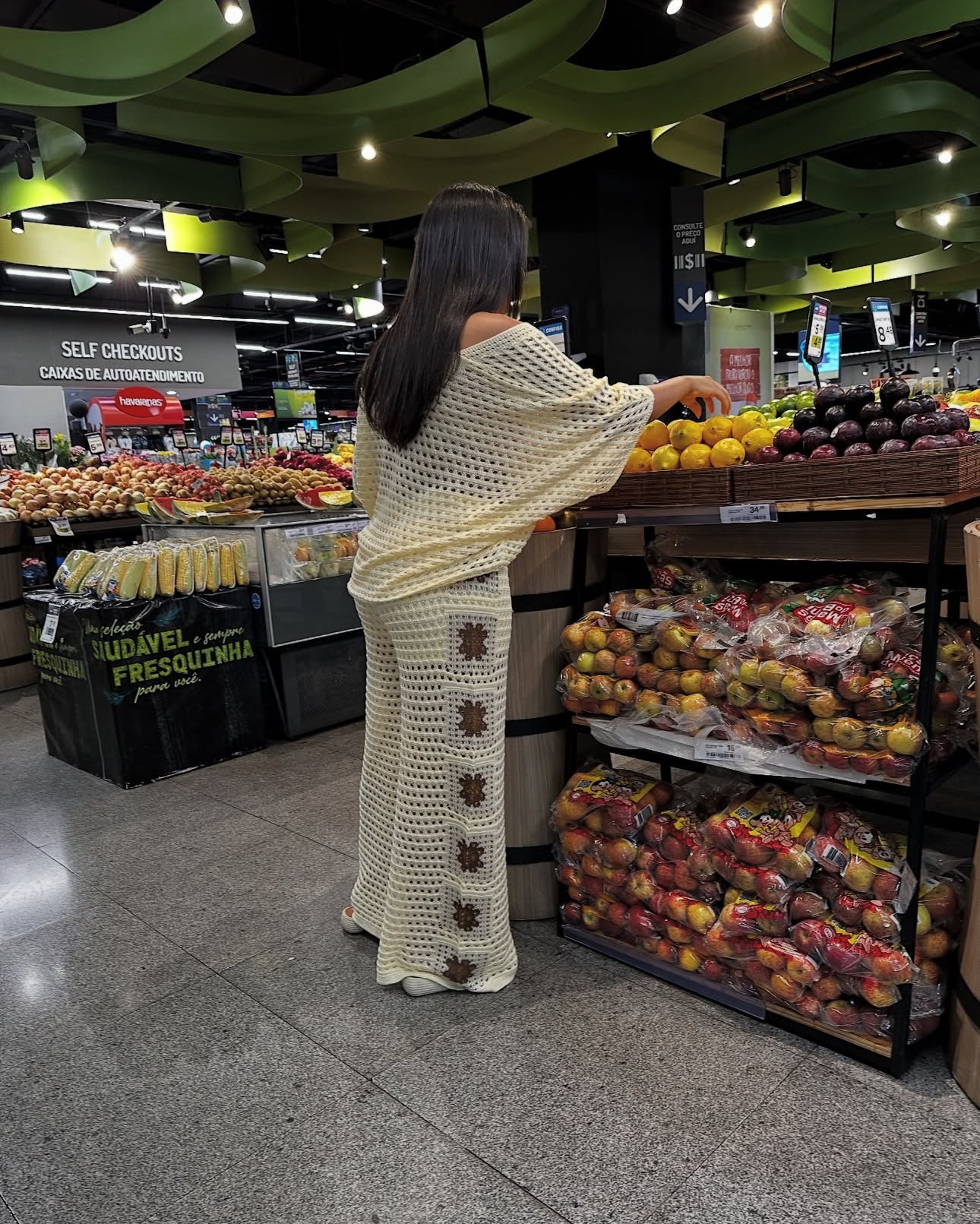 FLOWER KNITTED PANTS SET