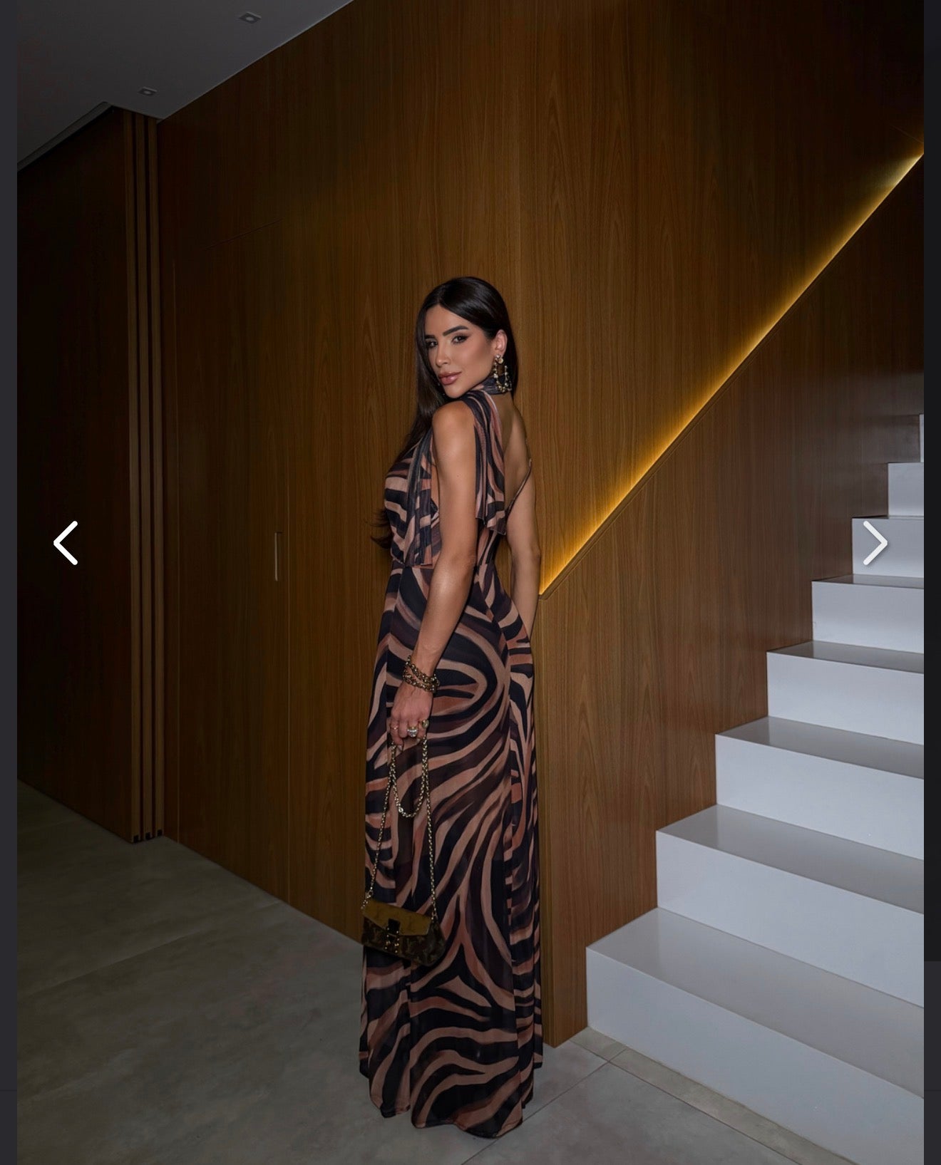 CLARITY DRESS - Long Animal Print with Scarf