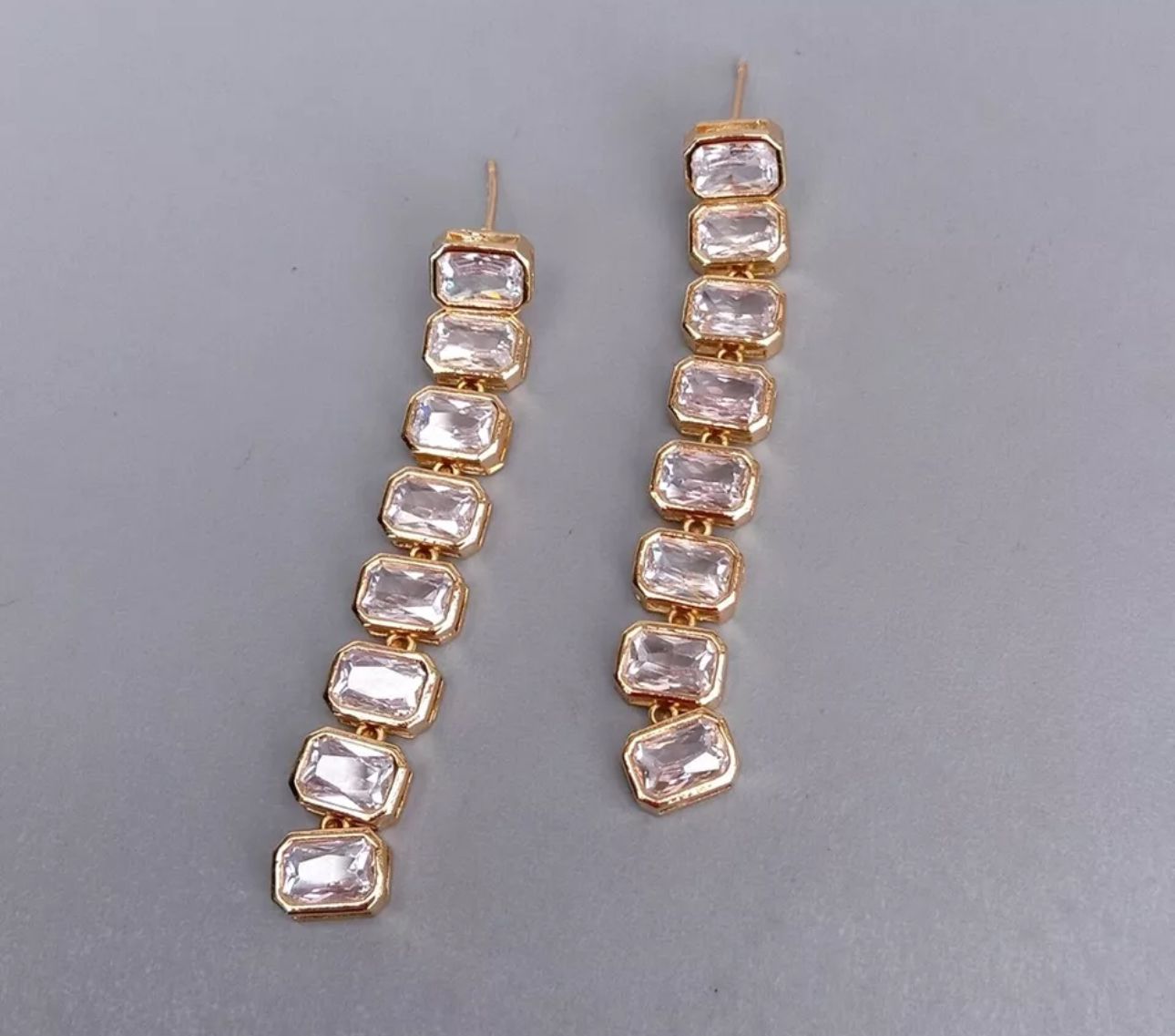 CZ Drop Stud Earrings