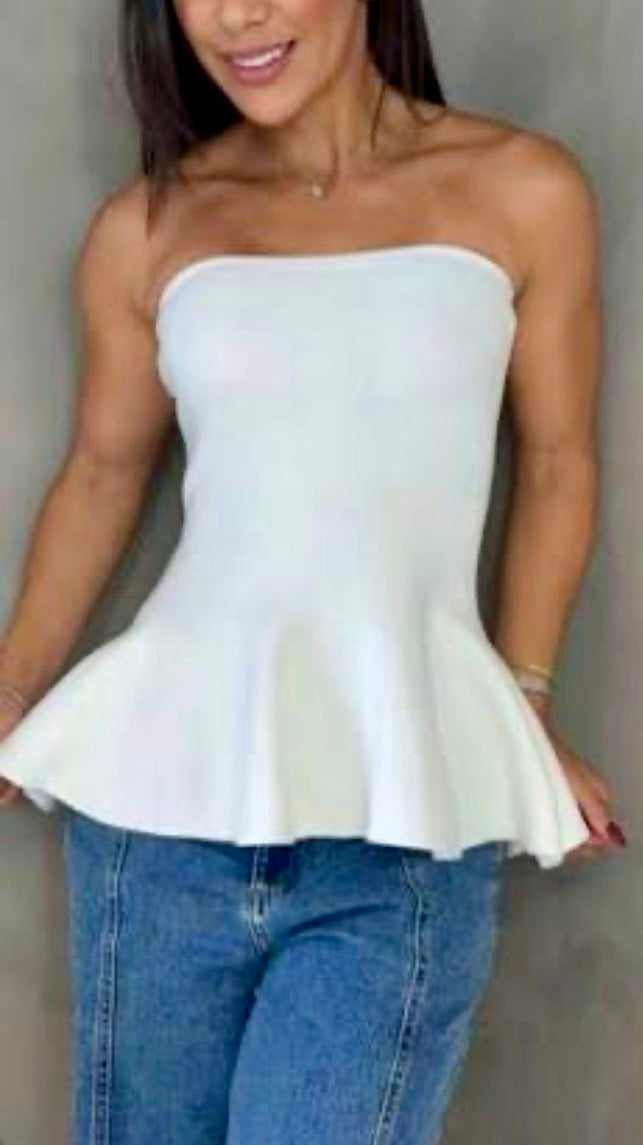 Peplum  Tube knit Top
