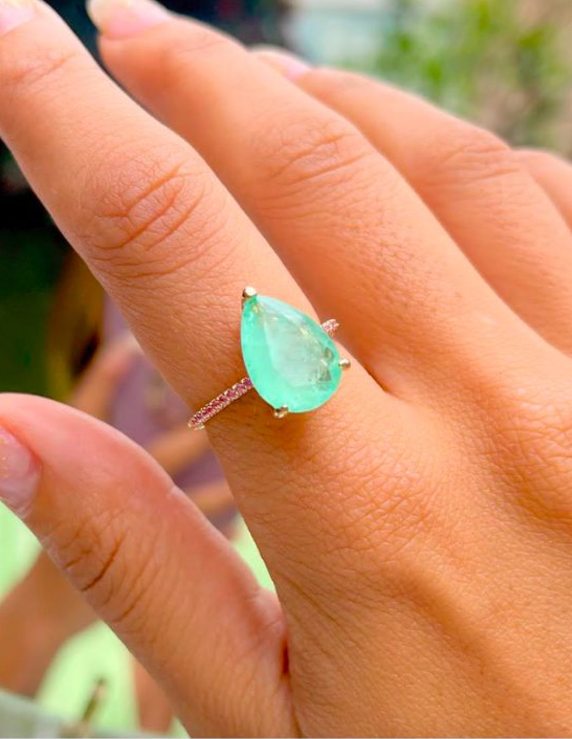 Colombian Emerald Fusion Drop Ring