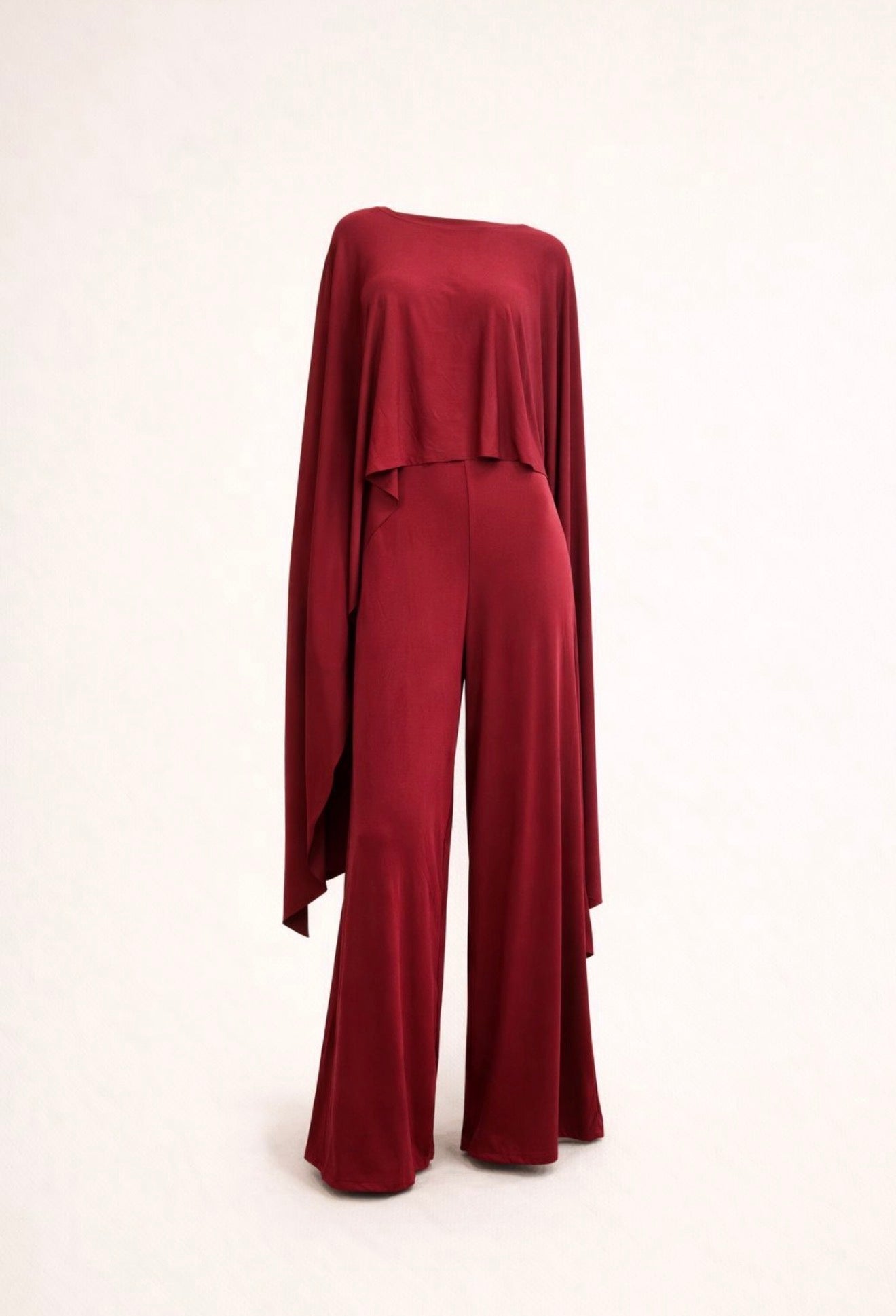 Wide-Leg Jumpsuit & Cape Top Set - Alexandra