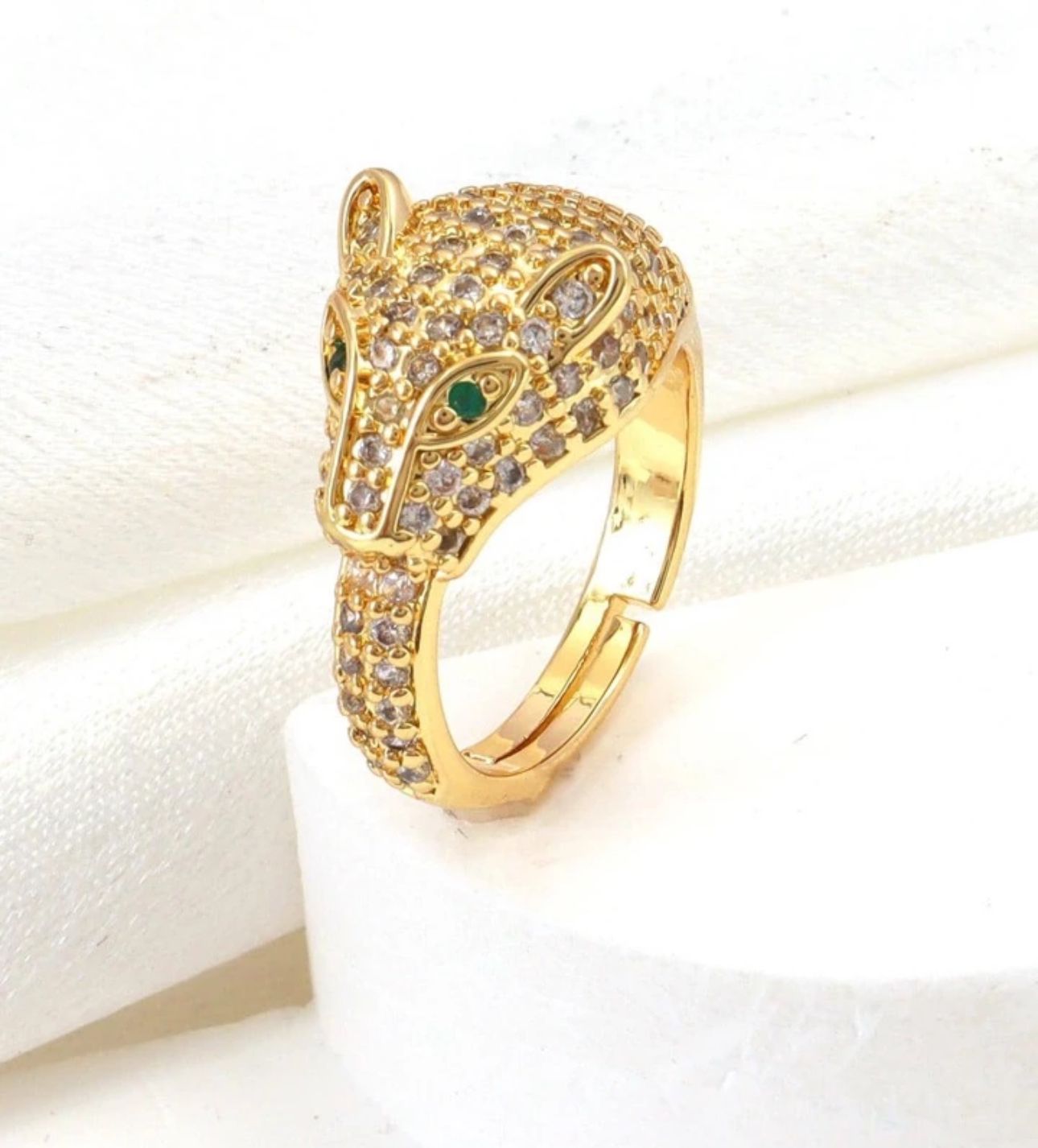 LEOPARD ADJ CZ RING