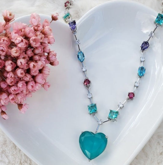 PARAIBA TOURMALINE HEART NECKLACE