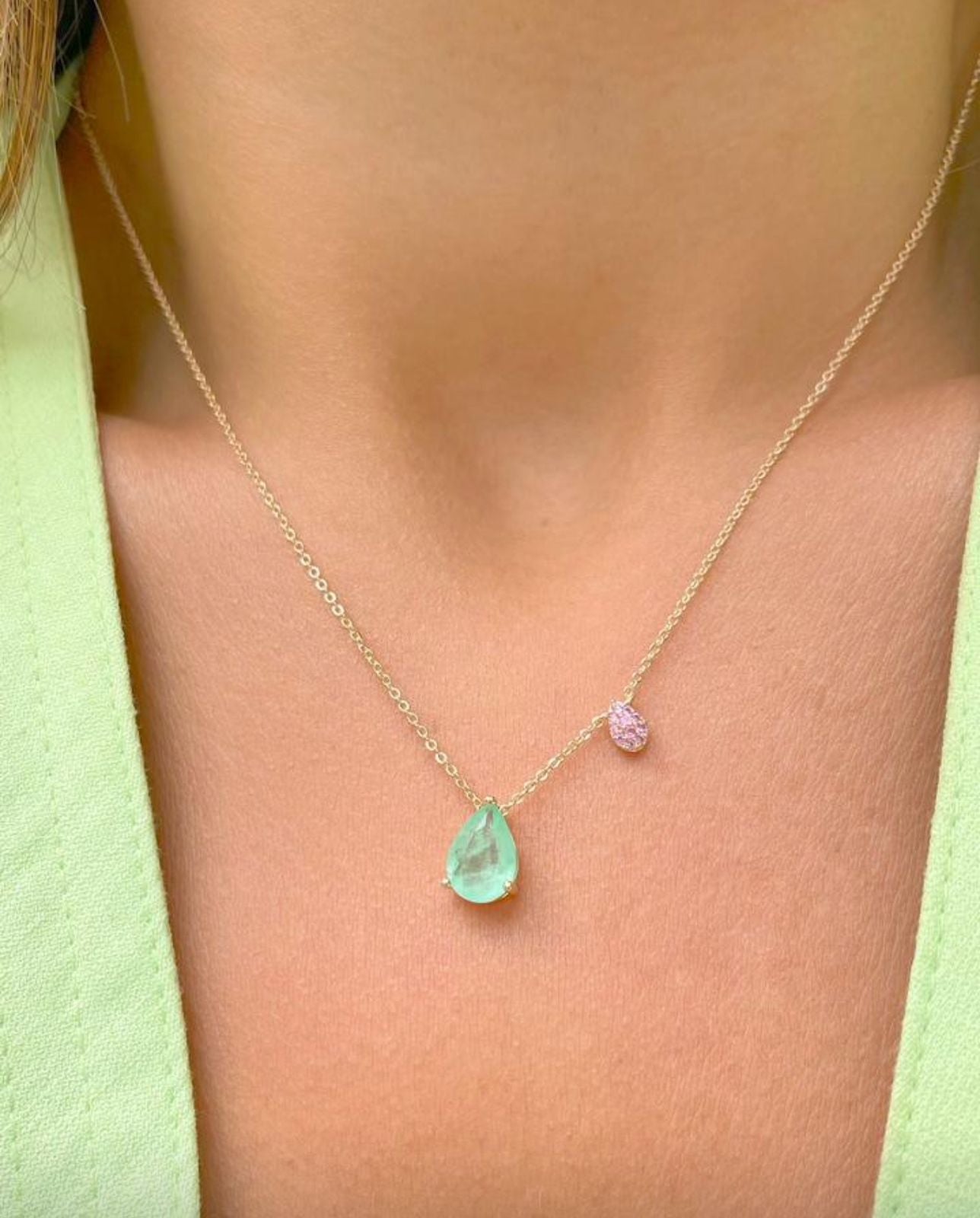 FUSION AQUA DROP NECKLACE