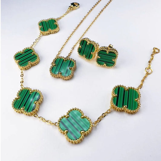 NECKLACE SET Four Leaf Clover