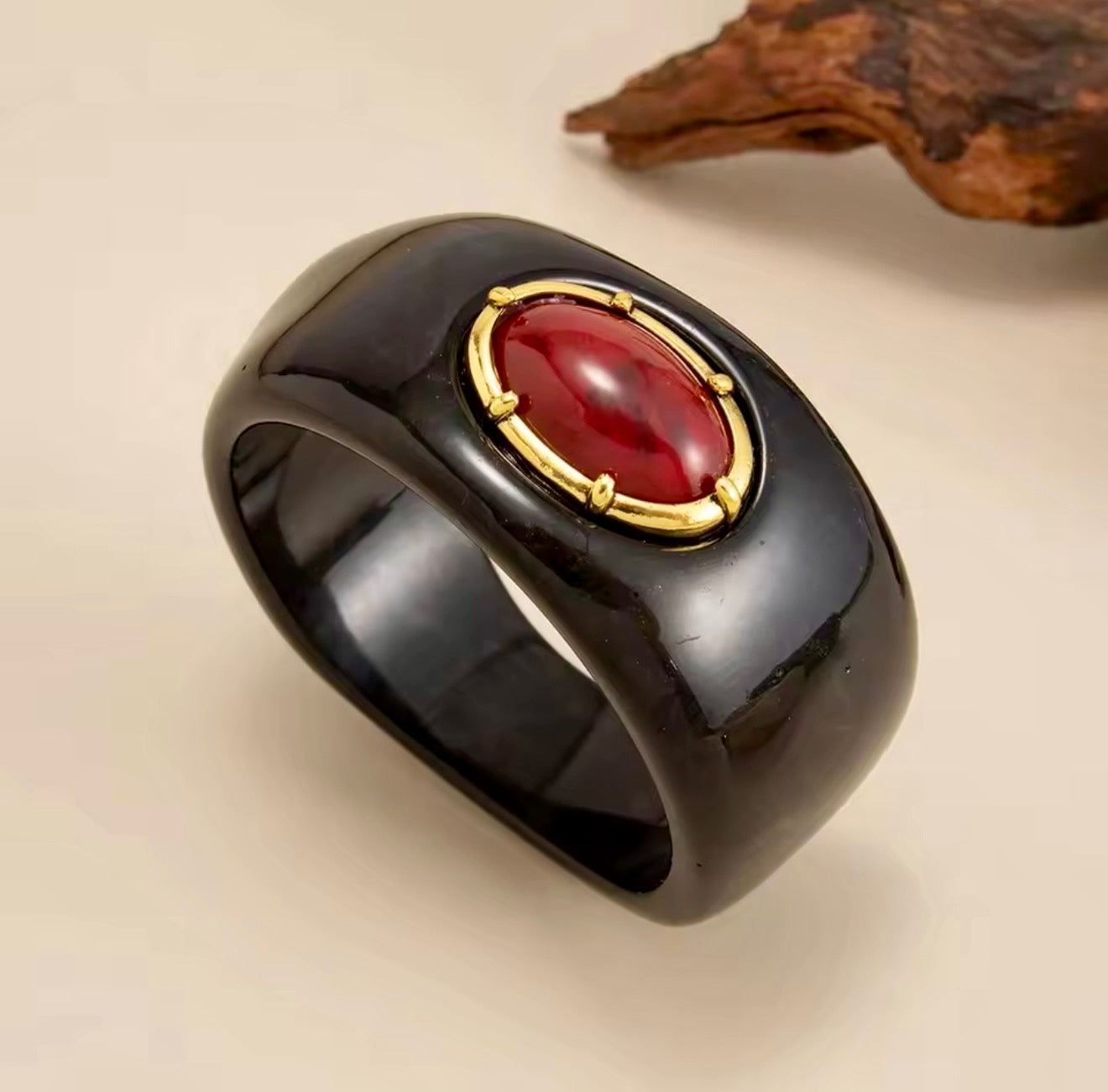 Solstice Gold and Stone Bangle Bracelete