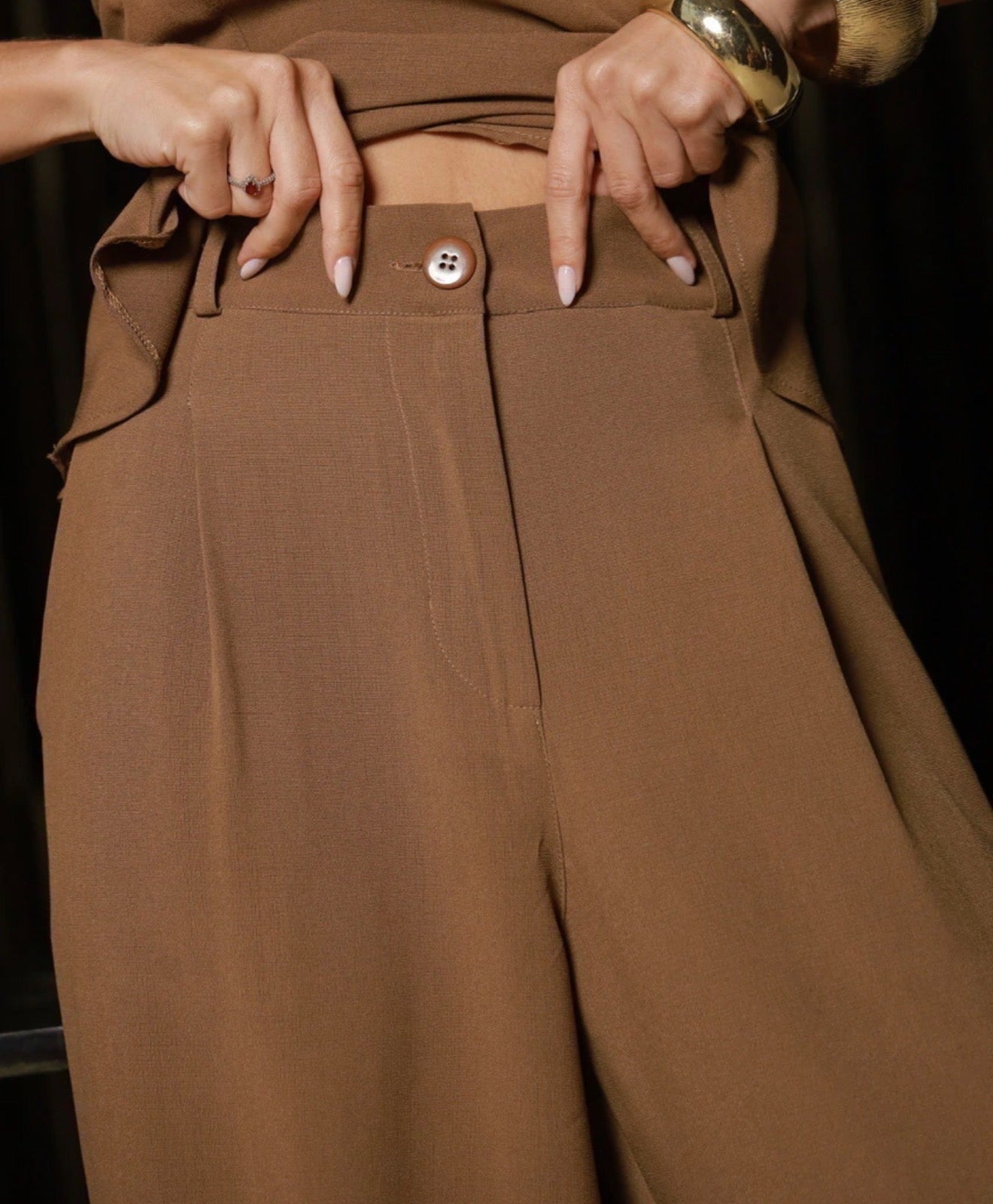 Petra Tailored Peplum & Wide-Leg Pant Set