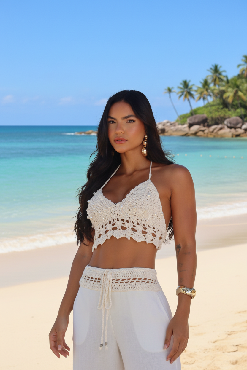 crochet halter crop top