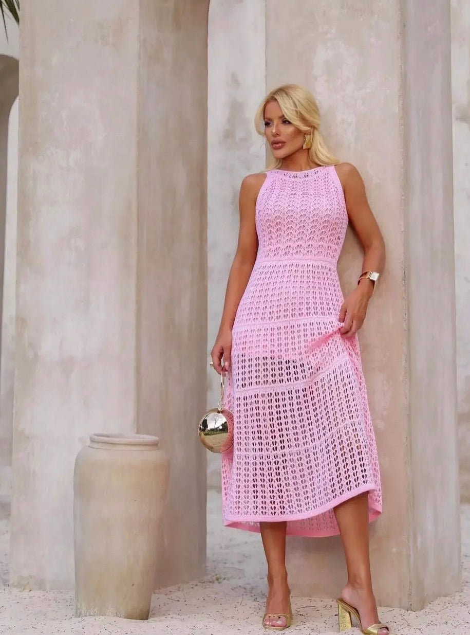 Chicle Rendado Crochet Dress