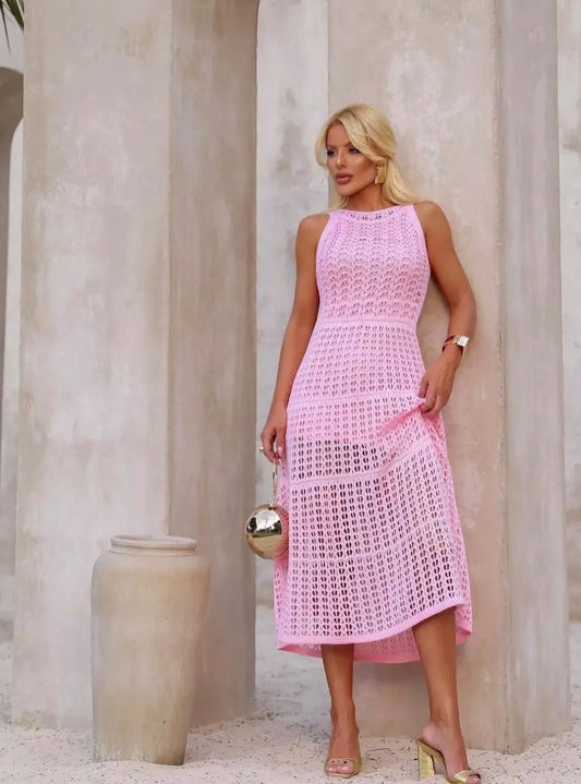Chicle Rendado Crochet Dress