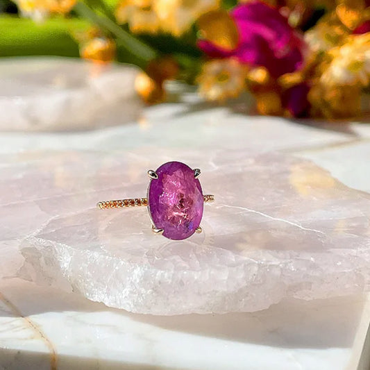 AMETHYST FUSION OVAL DROPS RING