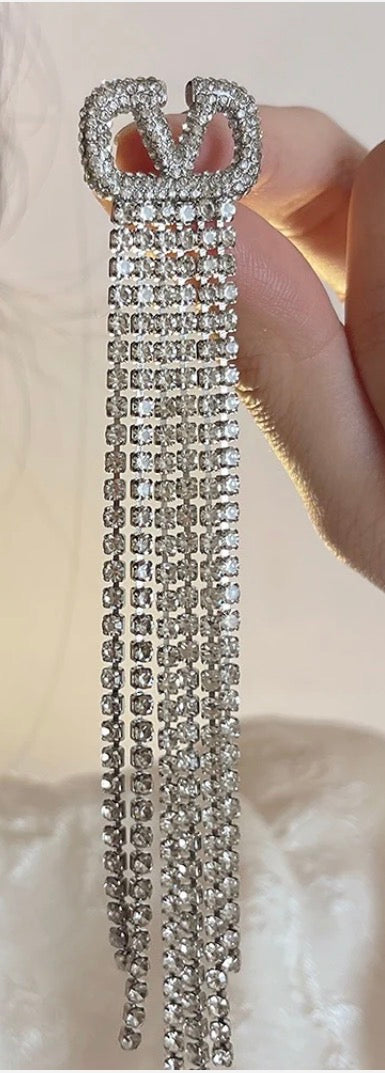 CZ Valentino Tassel Earrings