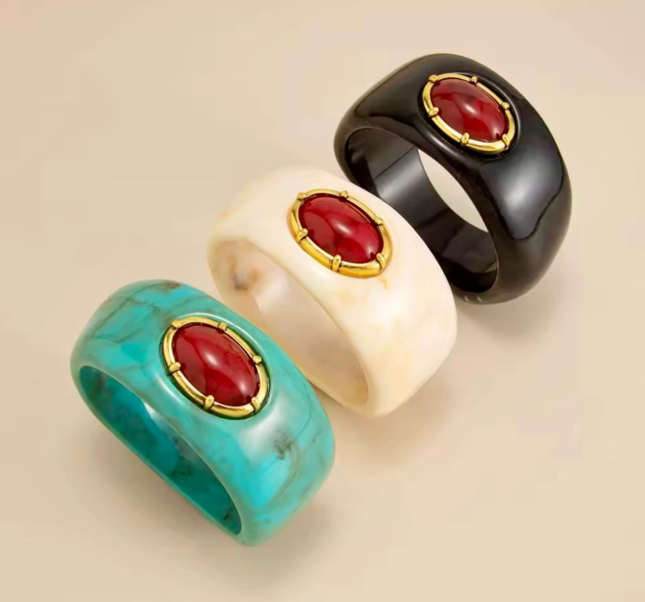 Solstice Gold and Stone Bangle Bracelete