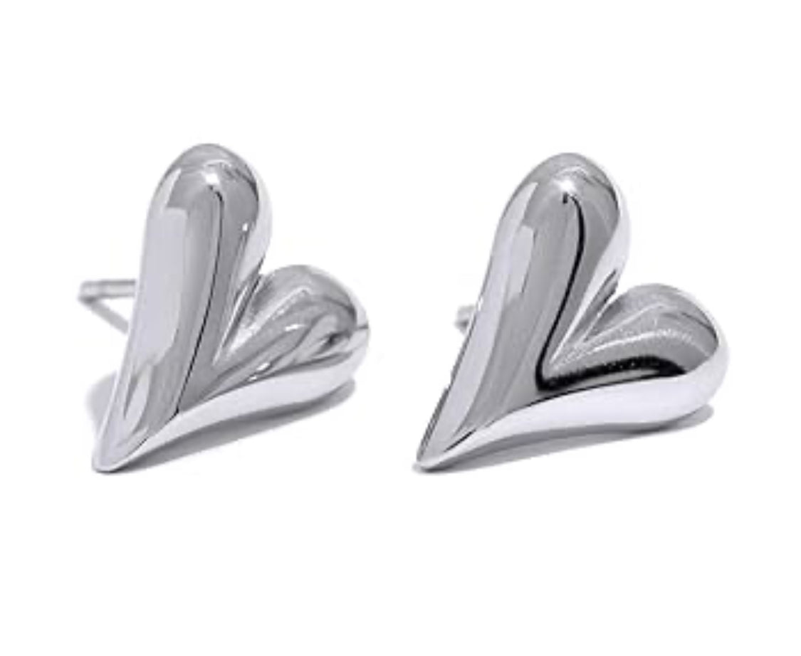 Heart Design Stud Earrings