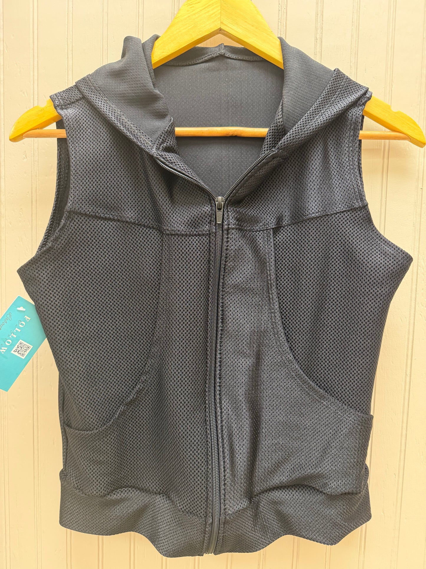 Sleeveless zip-up athletic Mesh Hoodie