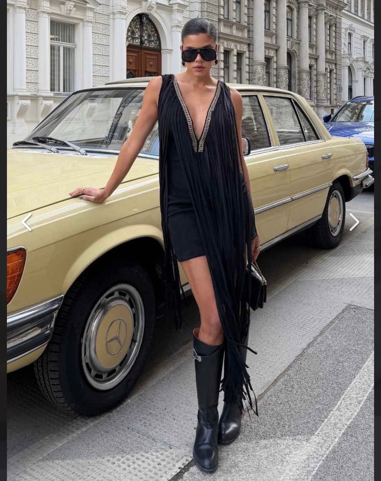 SIERRA DRESS - Featuring fringe and gold details on the bust.