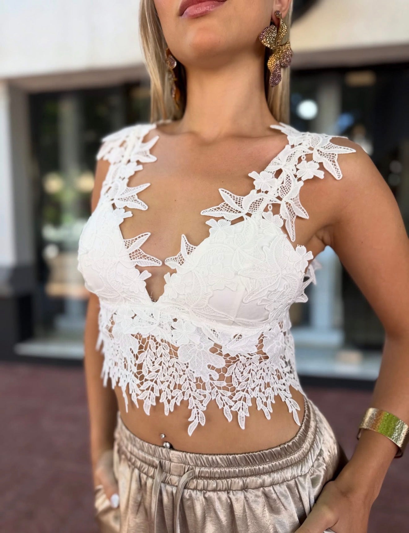 Floral Lace Bralette Crop Top