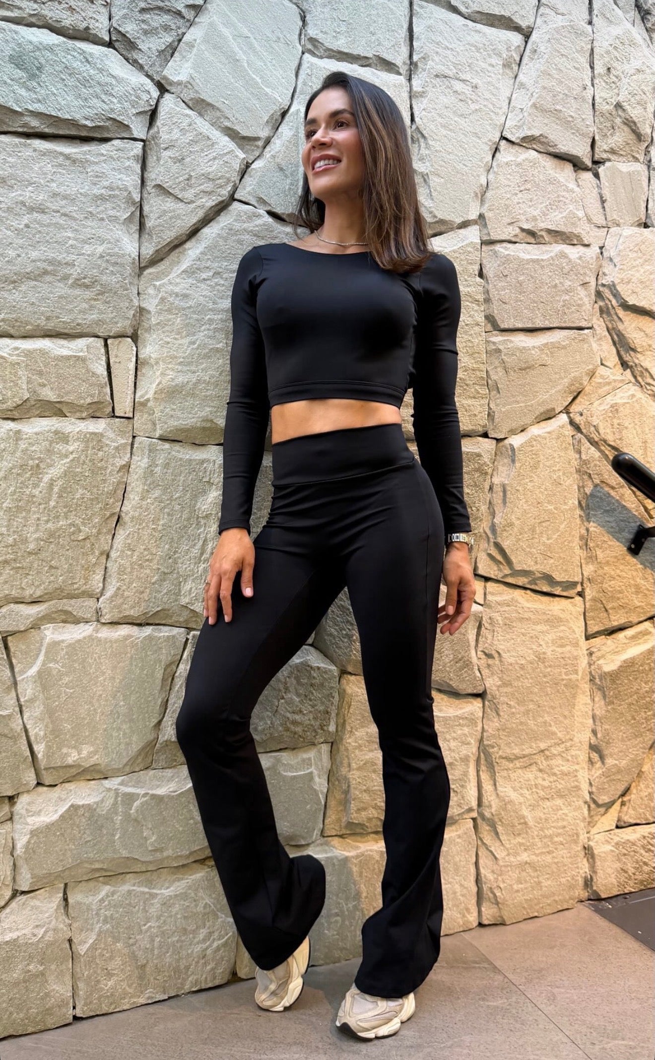 High-Waisted Flare Leggings Luna - Black