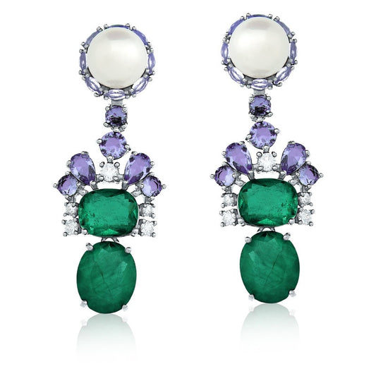 Pearl and Emerald Vintage Earring