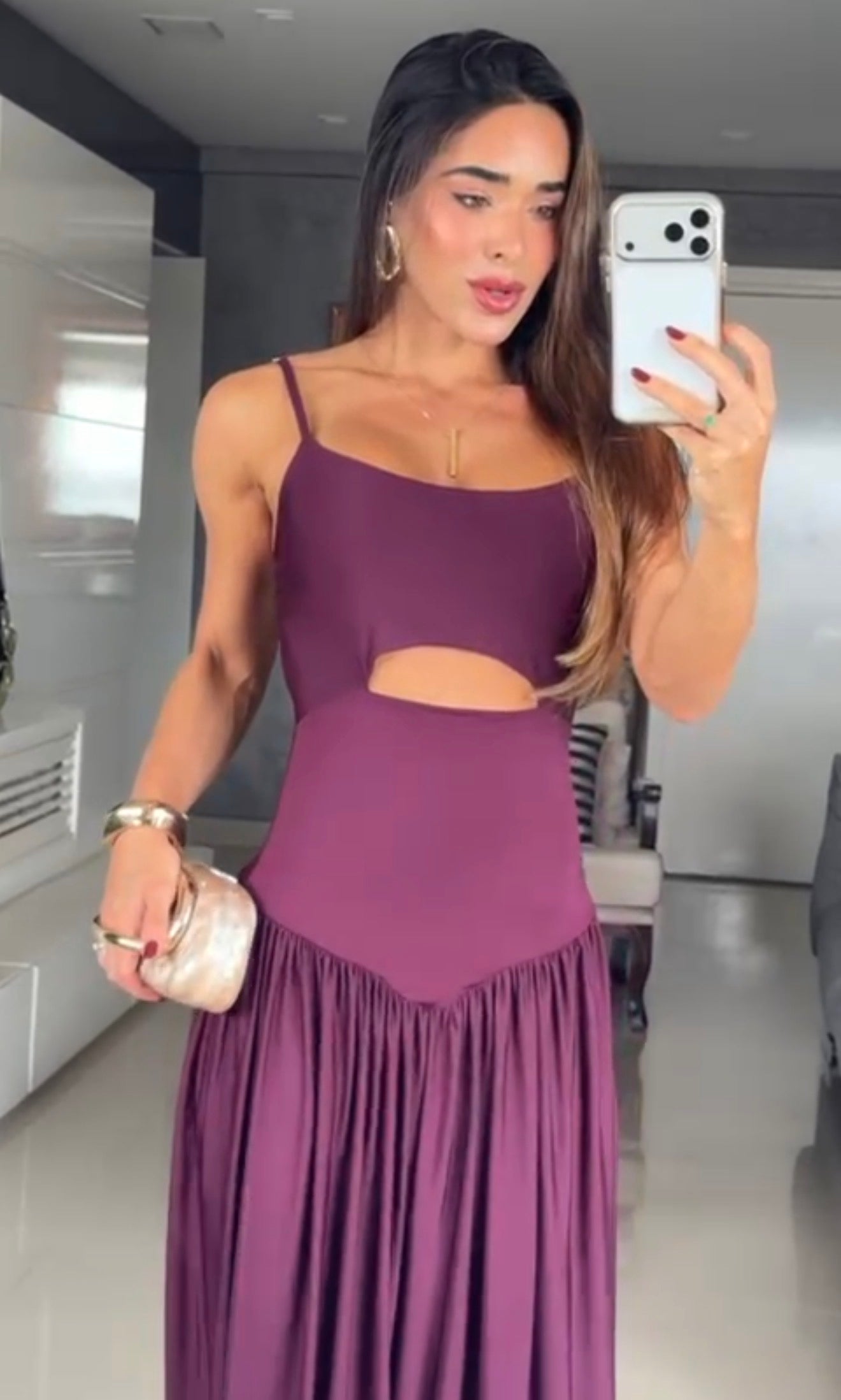 Miami Plum Cut-Out Maxi Dress