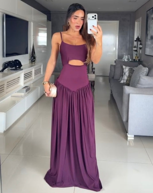 Miami Plum Cut-Out Maxi Dress
