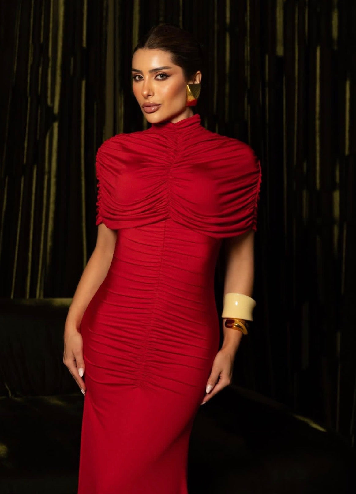 Holland Draped Cape Dress