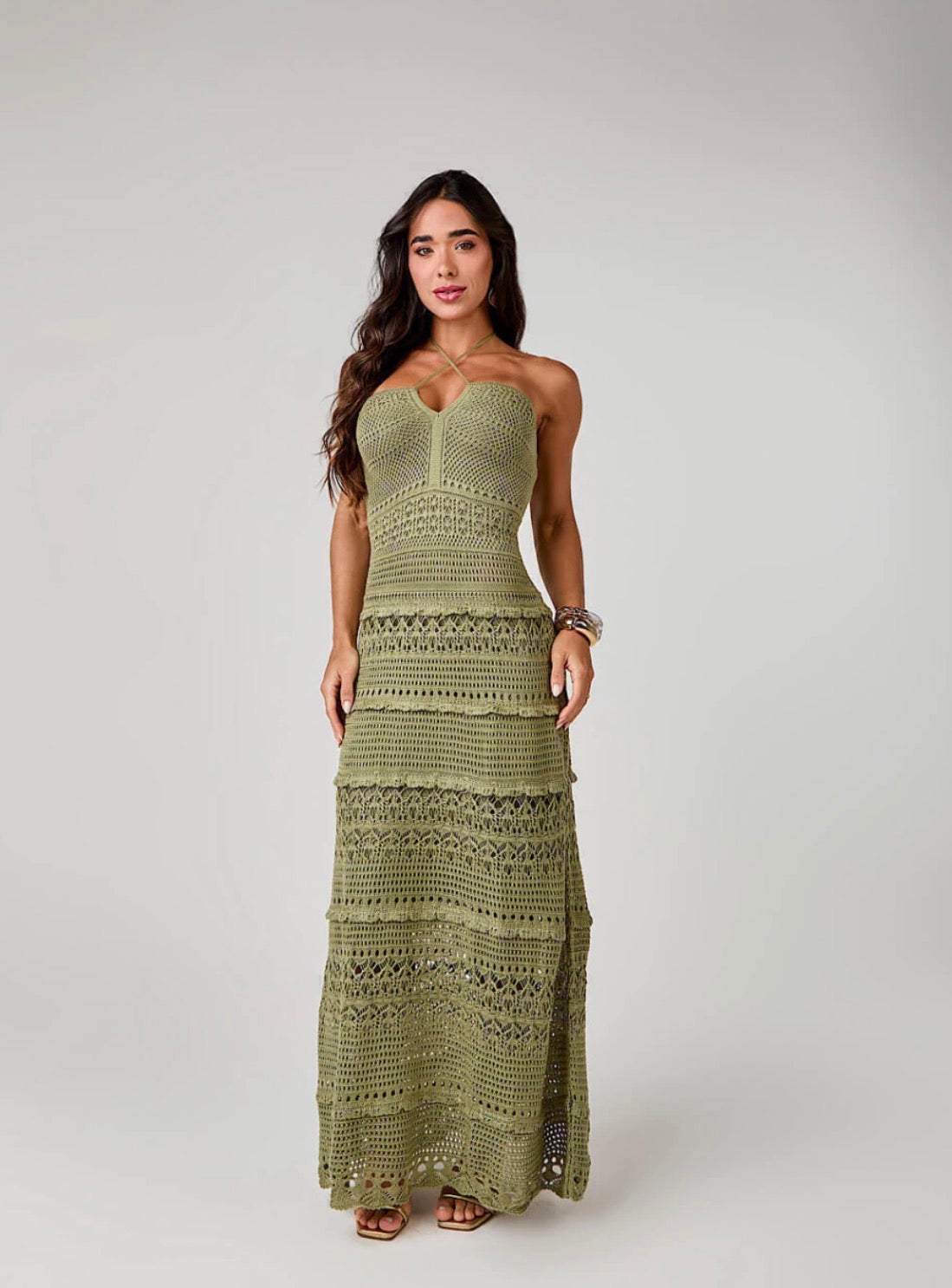 Coralis Crochet Knit Maxi Dress