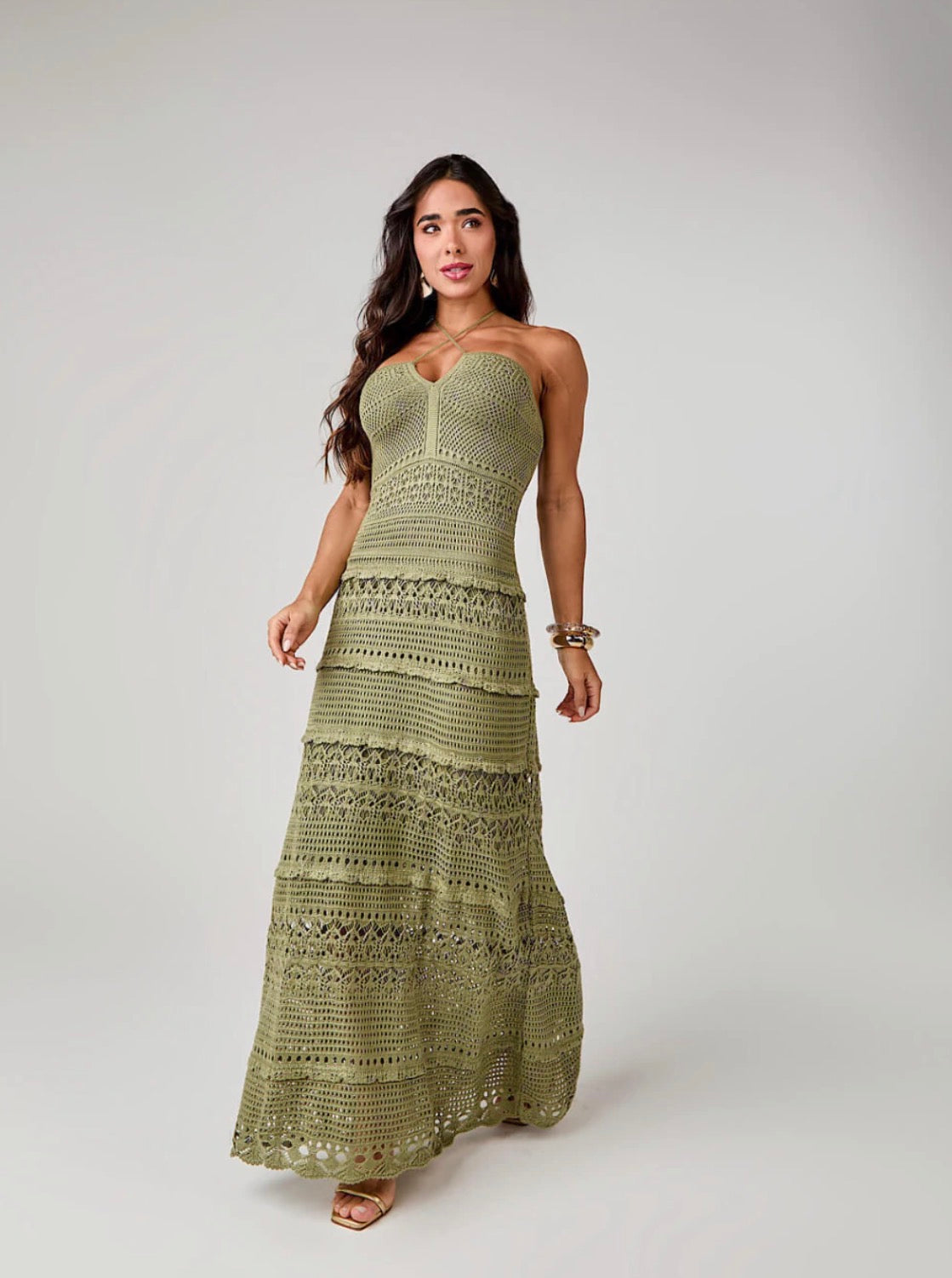 Coralis Crochet Knit Maxi Dress