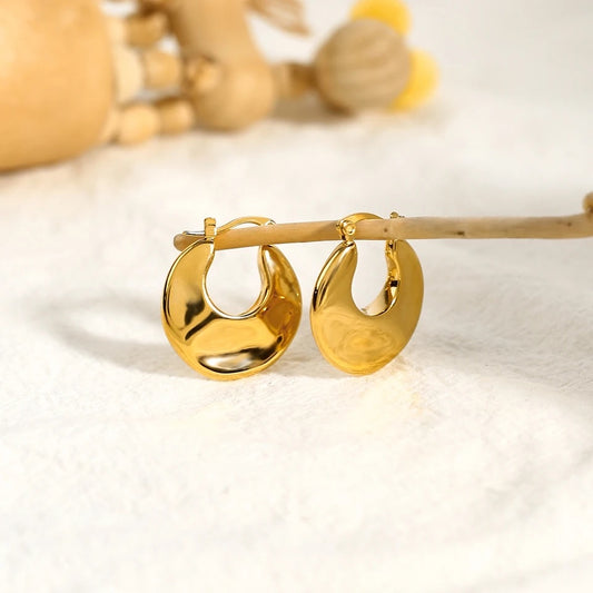 Round Geometric Hoop Earrings