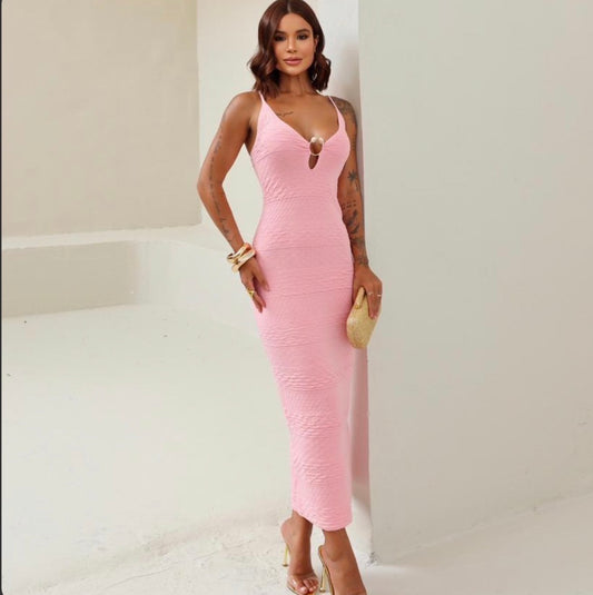 Ariane Cream Sculpt Midi Dress