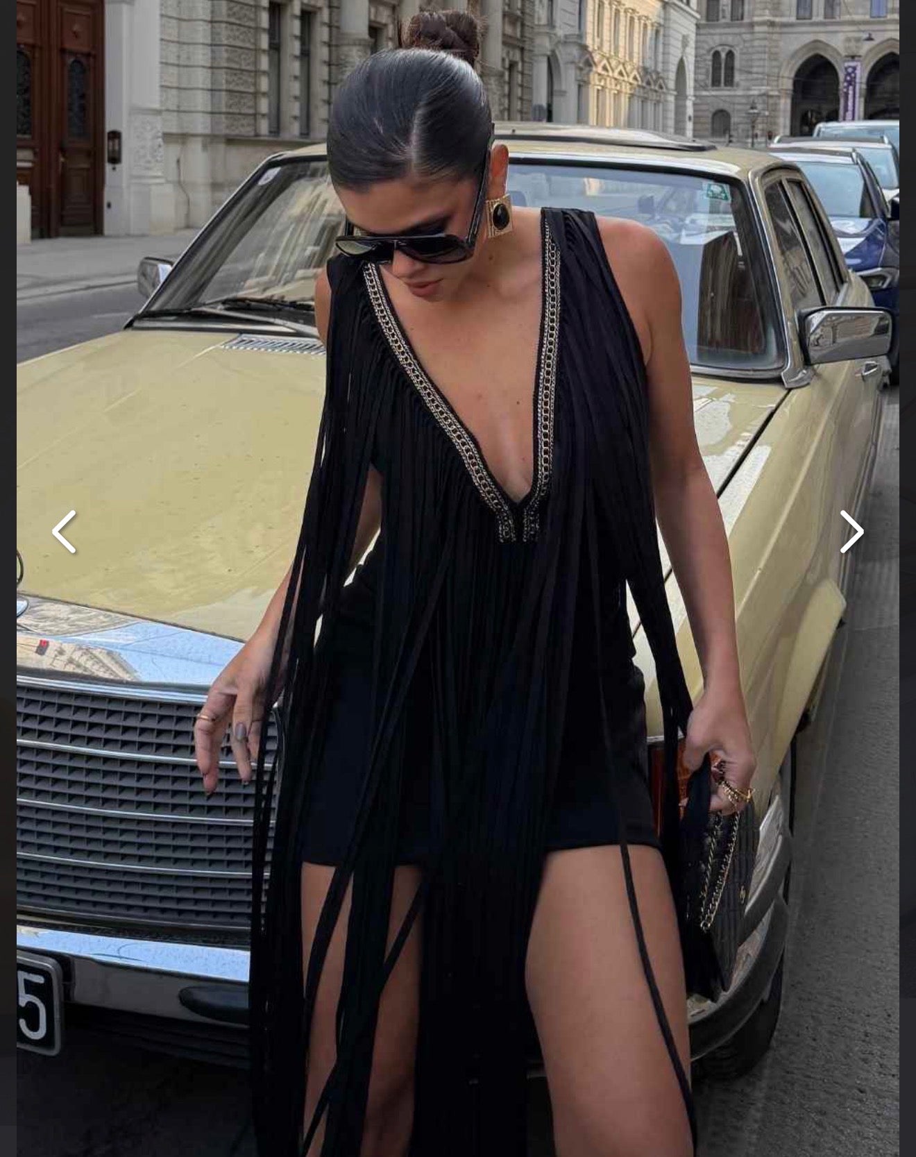 SIERRA DRESS - Featuring fringe and gold details on the bust.