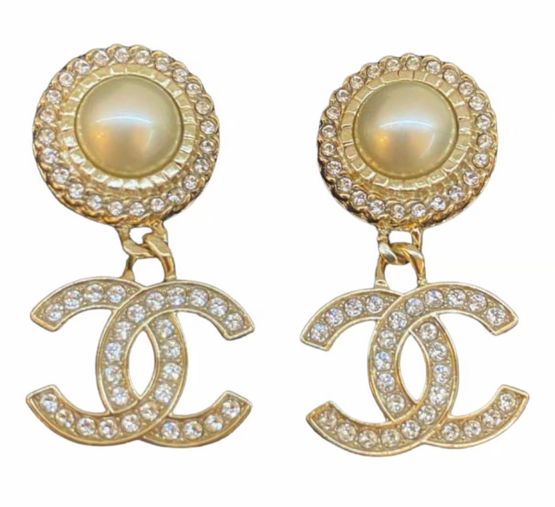 CC Pearl stud Earrings