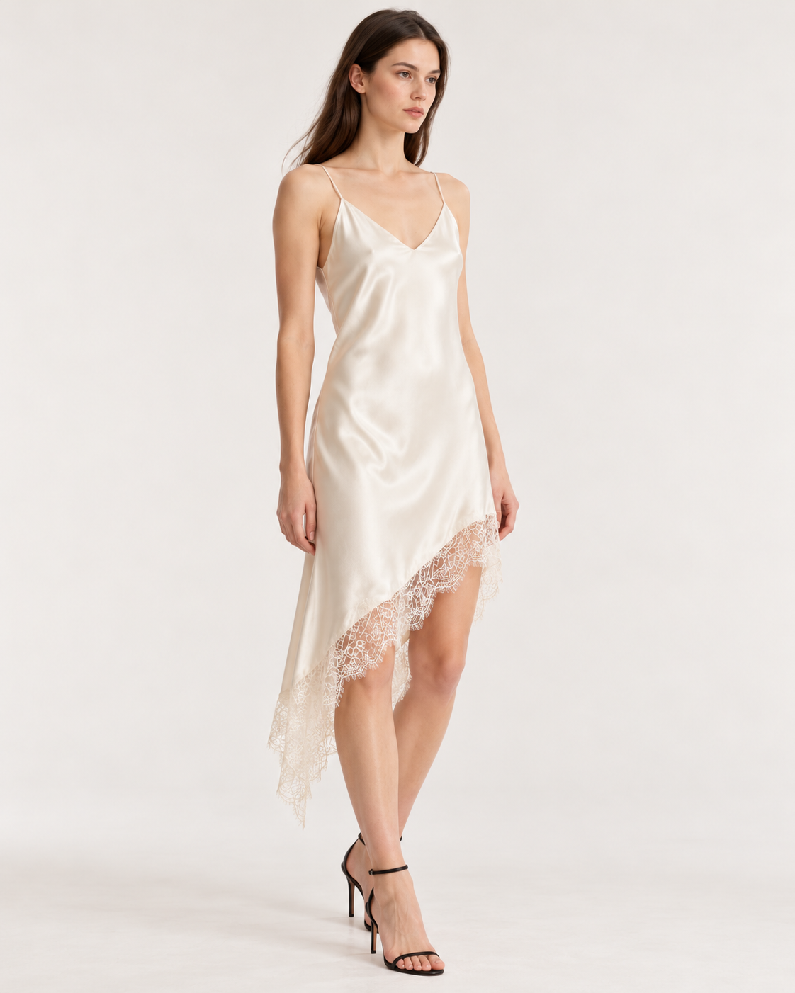 Asymmetric Satin Dress