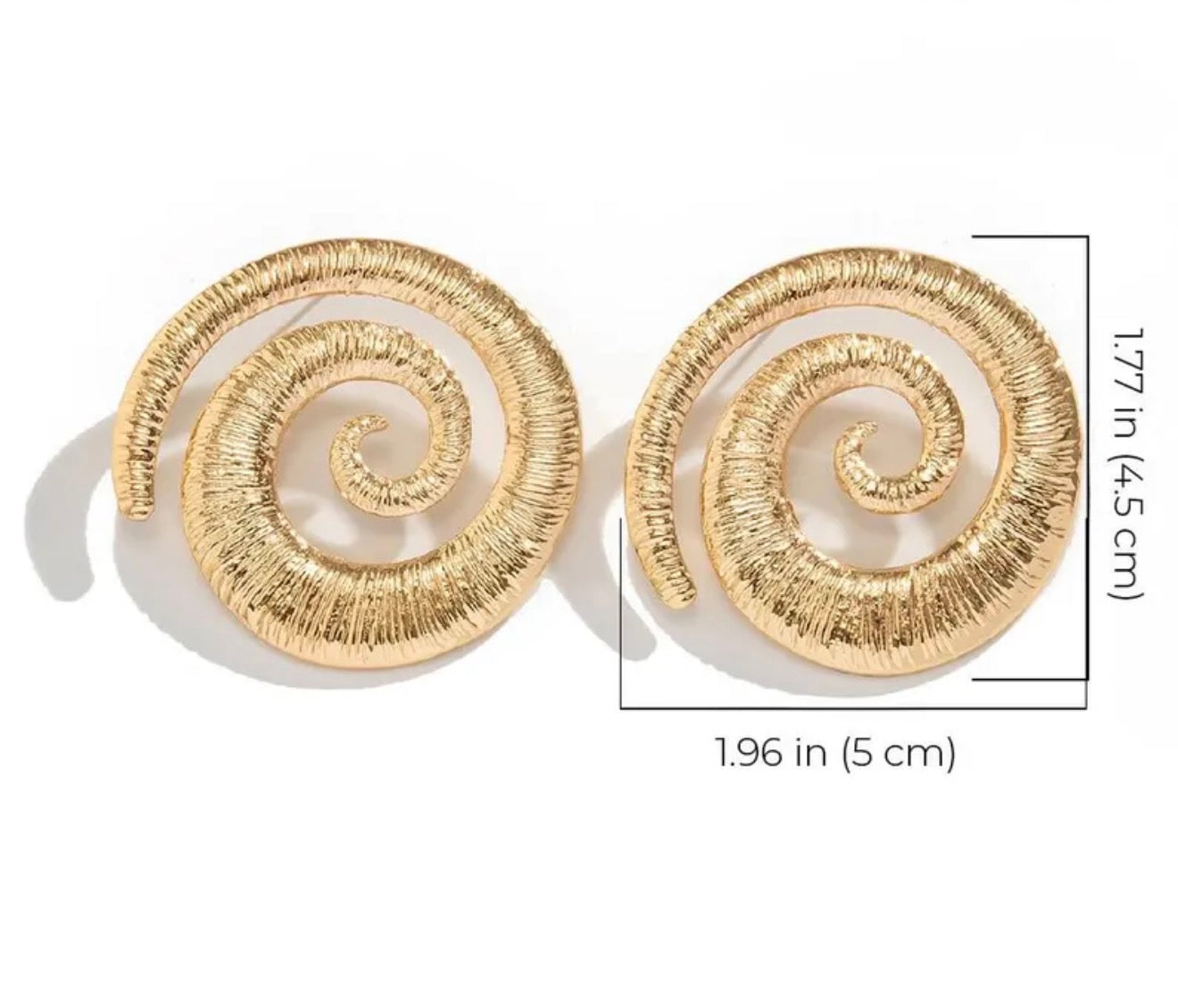 Shell Spiral earrings gold