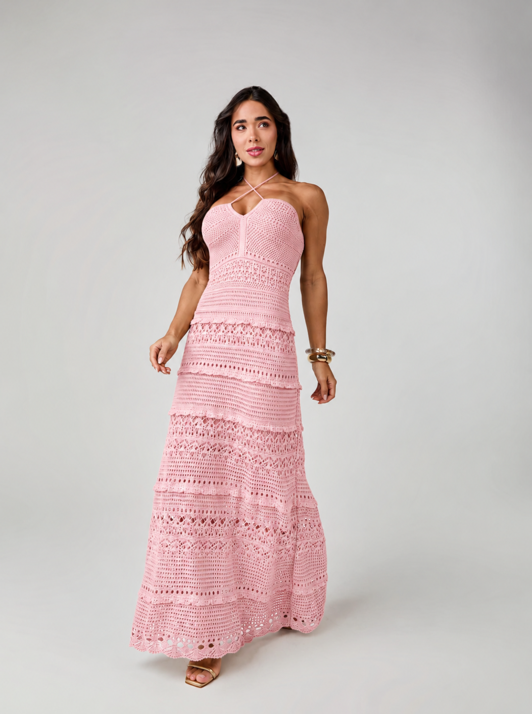 Coralis Crochet Knit Maxi Dress