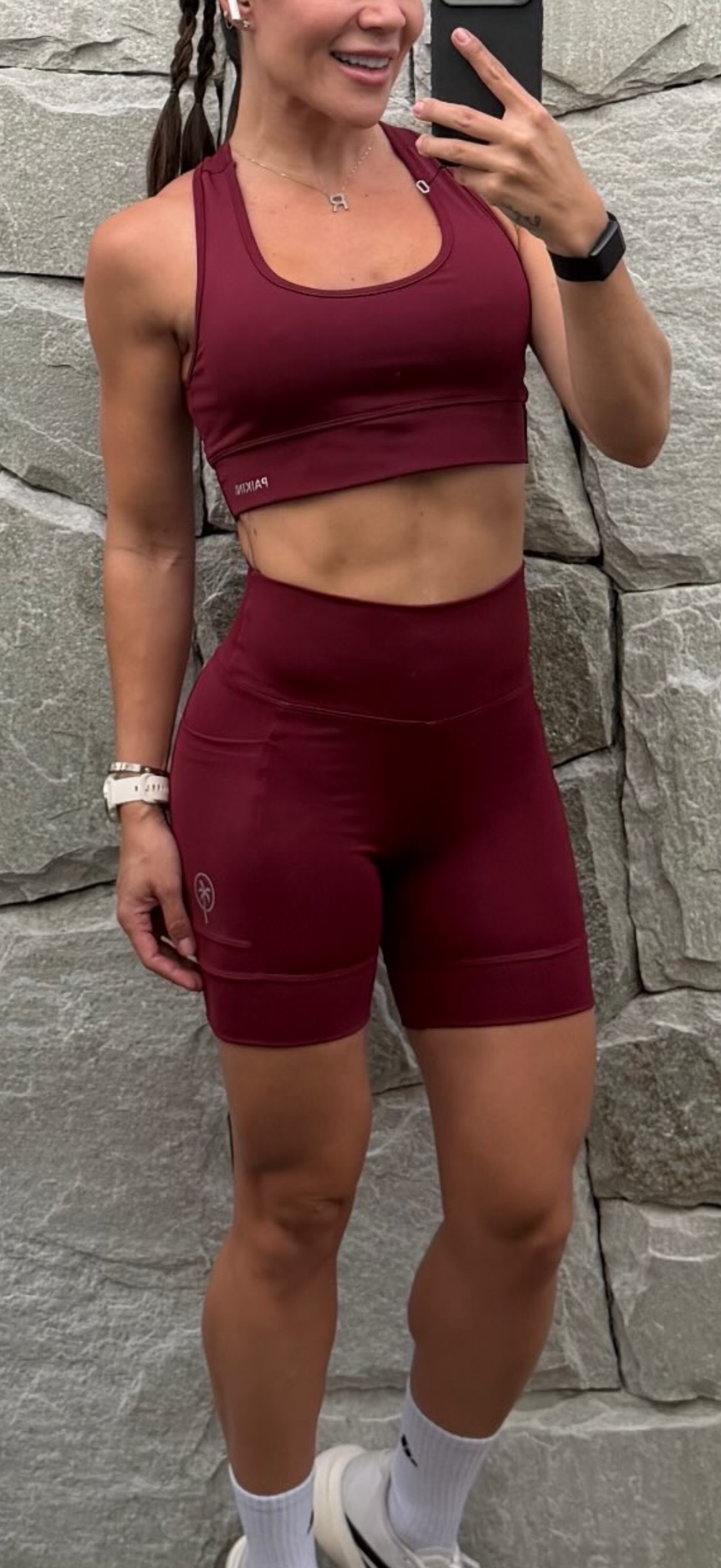 Elevate Your Performance Matching Workout Set Maroon