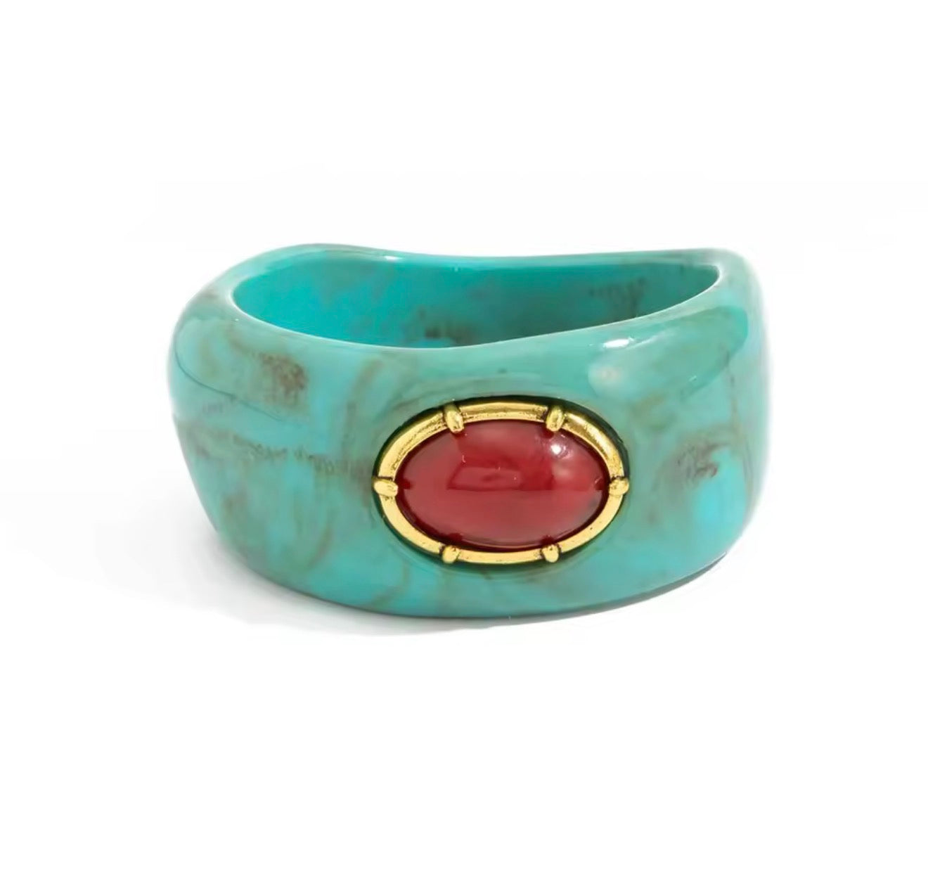 Solstice Gold and Stone Bangle Bracelete