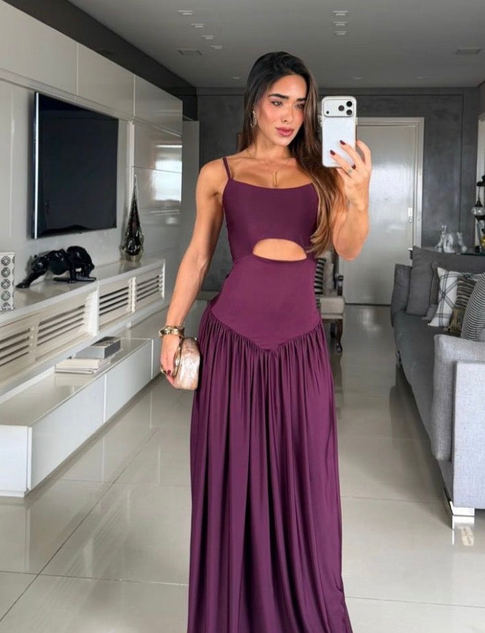 Miami Plum Cut-Out Maxi Dress