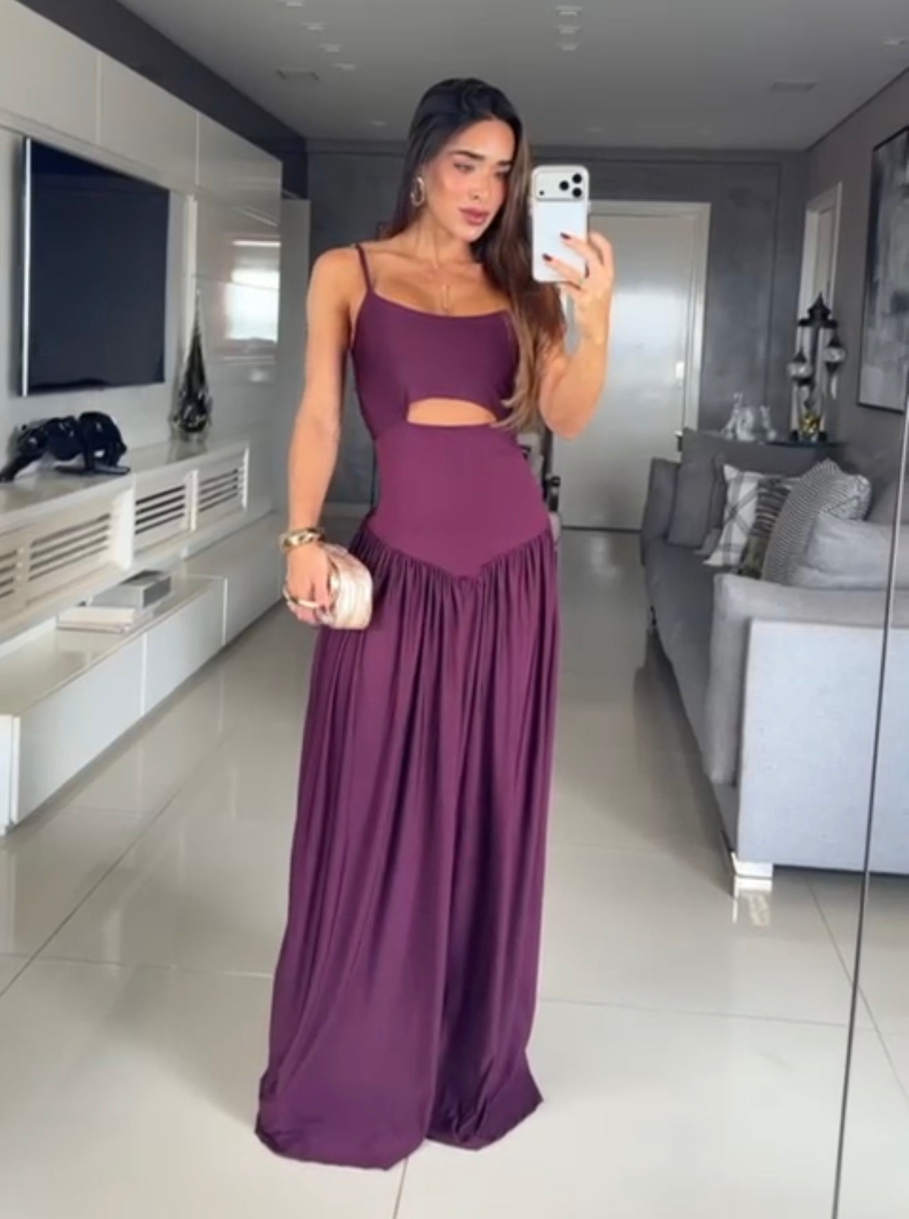 Miami Plum Cut-Out Maxi Dress