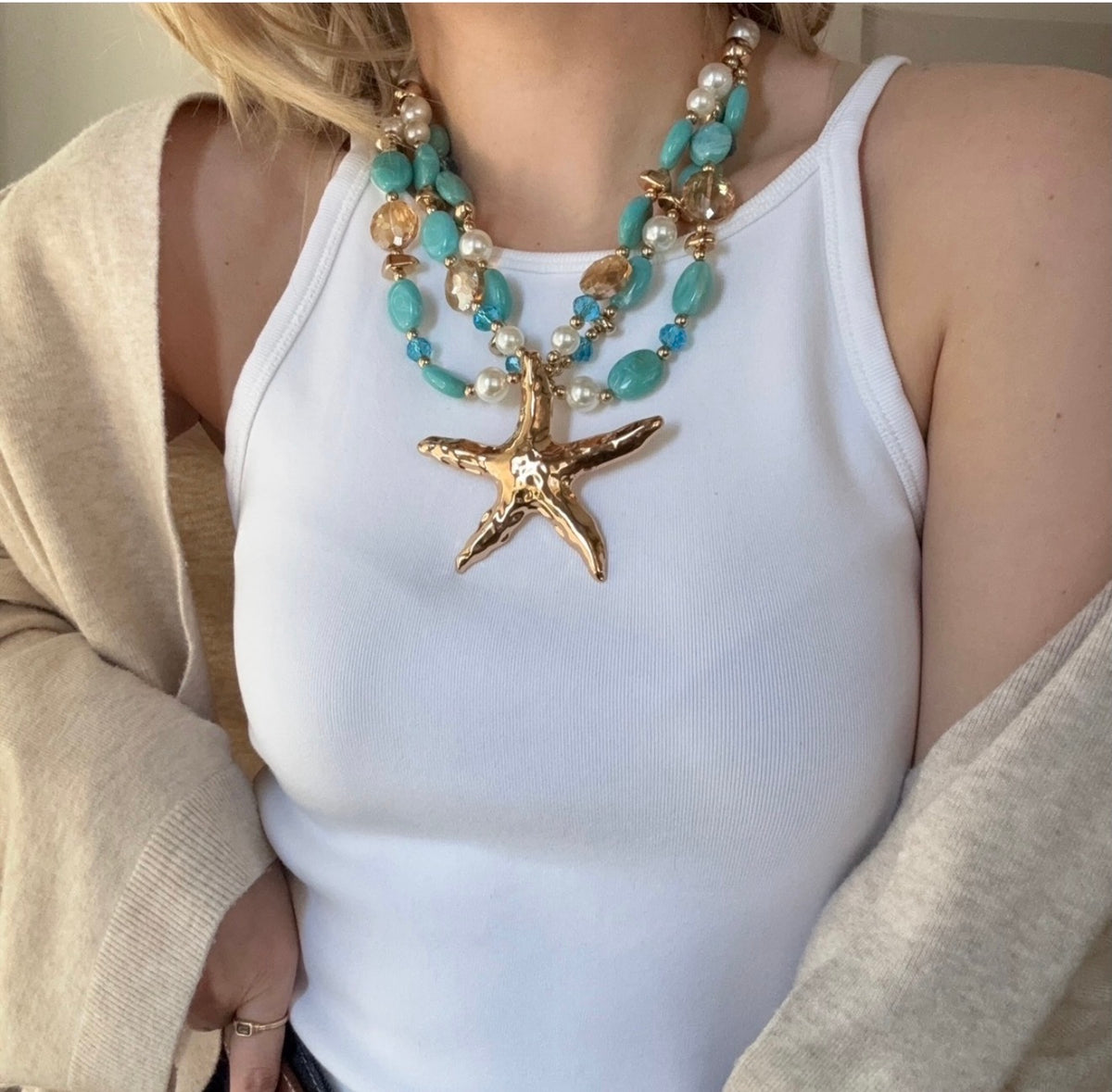 Coastal Starfish Statement Necklace