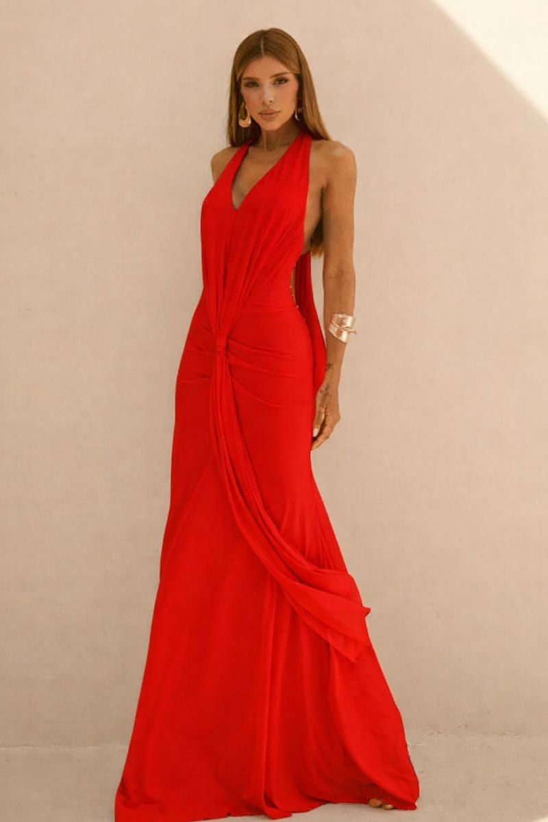 Dani Halter Twist Front Long Gown MNCO
