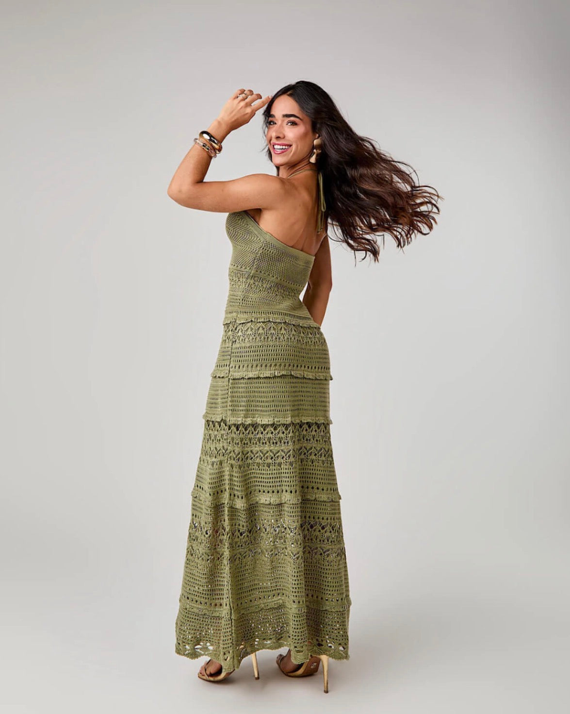Coralis Crochet Knit Maxi Dress